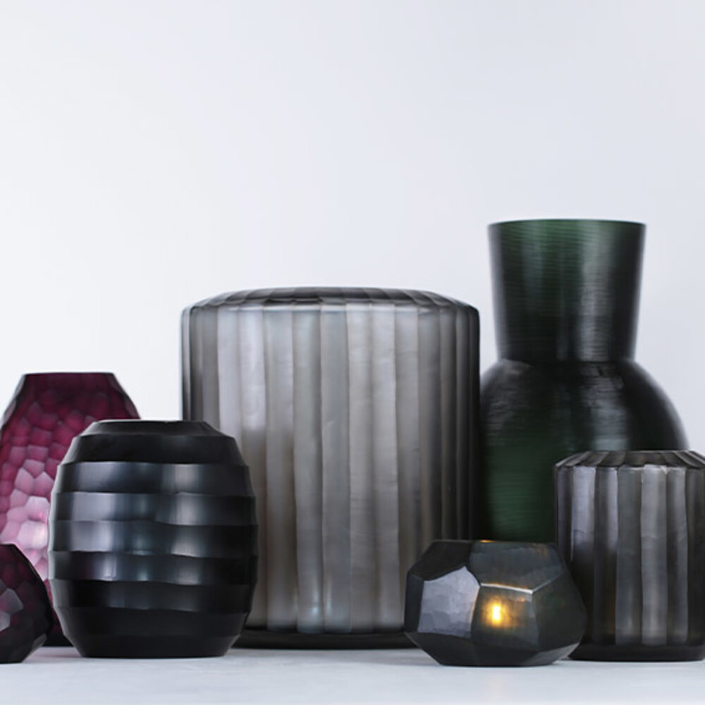 Guaxs Vase Omar M | Indigo / Smoke grå