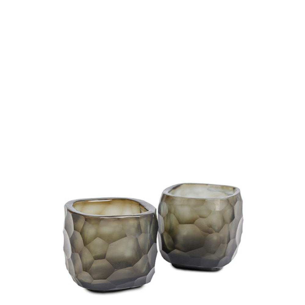 Guaxs Porte-bougie chauffe-plat Yava | Indigo / Gris fumé