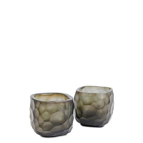 Guaxs Porte-bougie chauffe-plat Yava | Indigo / Gris fumé