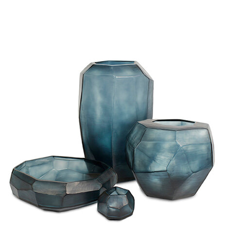 Guaxs Vase Cubistic Round | Ocean Blue / Indigo Guaxs Vase Cubistic Round | Ocean Blue / Indigo