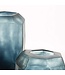 Guaxs Kubische, runde Vase | Ozeanblau/Indigo