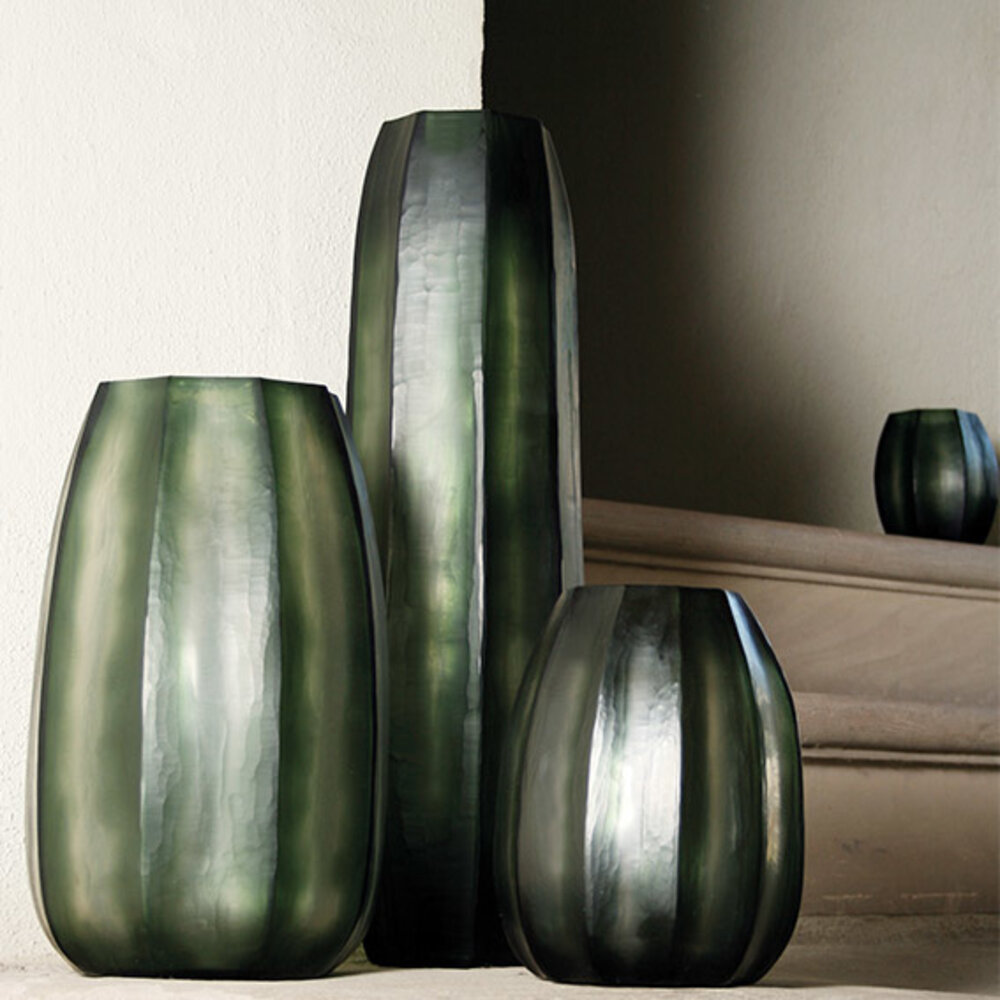 Guaxs Vase Koonam M | Light Steel Gray / Black Steel Gray Guaxs Vase Koonam M | Light Steel Gray / Black Steel Gray