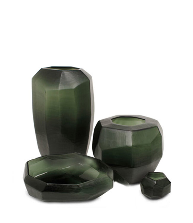 Guaxs Jarrón cubista alto | Gris acero negro