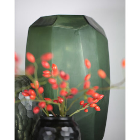 Guaxs Hohe kubistische Vase | Schwarz Stahlgrau
