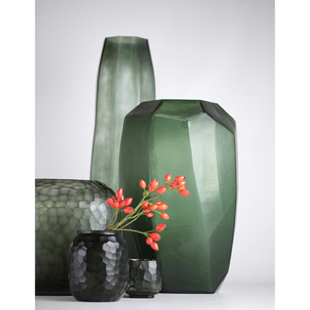 Guaxs Hohe kubistische Vase | Schwarz Stahlgrau