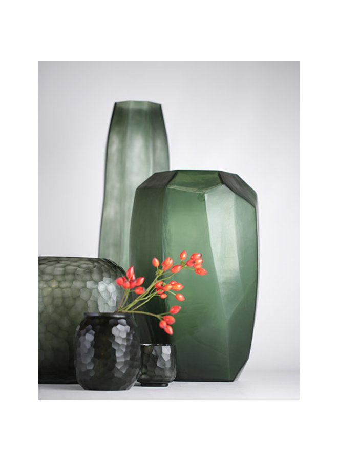 Vase Cubistic Tall | Black Steel Grey