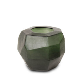 Guaxs Vaso Cubistico Rotondo | Nero Grigio Acciaio