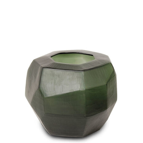 Guaxs Jarrón redondo cubista | Gris acero negro