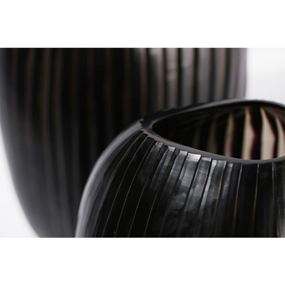 Guaxs Vase Patara haut | Gris fumé / Noir
