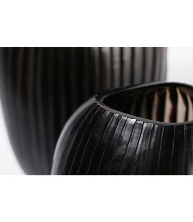 Guaxs Jarrón Patara Alto | Gris humo / Negro