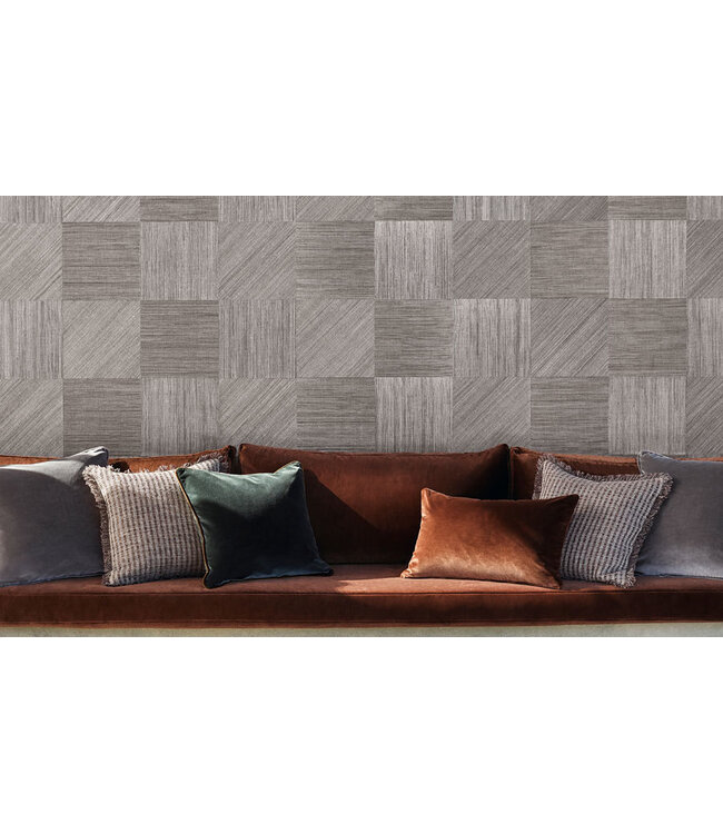 Mark Alexander Collage de revêtements muraux fabriqués à la main | Argent Coupe Carrée