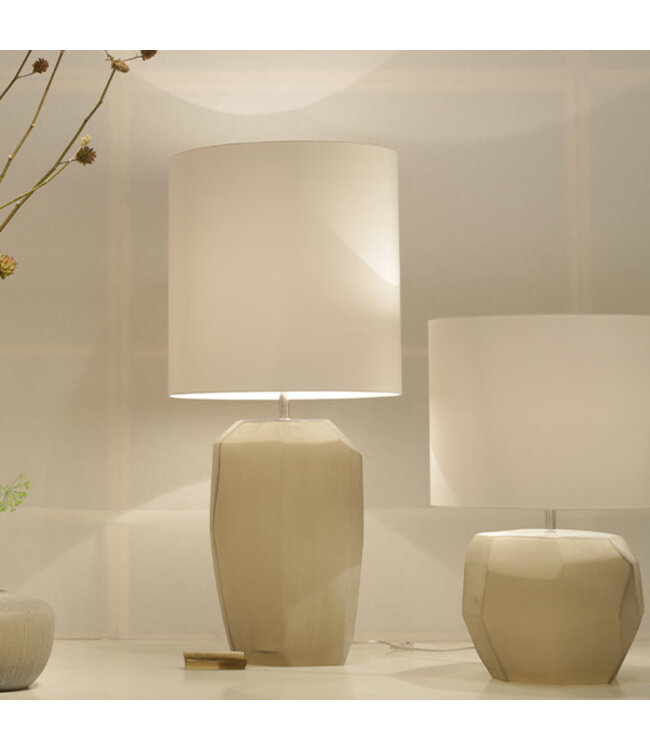Guaxs Lampe de table ronde cubique | Gris fumé