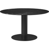 Gubi Table à manger 2.0 | Marbre Marquina Noir & Socle Noir 130 cm