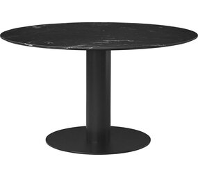 Gubi Mesa de comedor 2.0 | Mármol Negro Marquina y Base Negra 130 cm Gubi Mesa de comedor 2.0 | Mármol Negro Marquina y Base Negra 130 cm