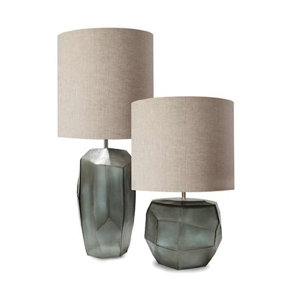 Guaxs Kubistisk rund bordlampe | Indigo / Røkgrå