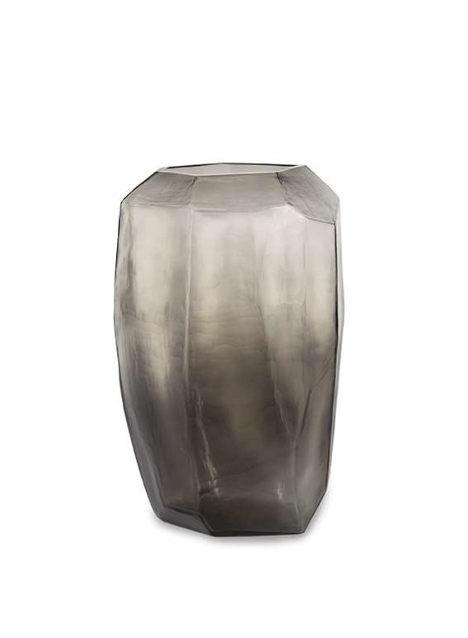 Vase kubistisch groß | Helles Rauchgrau / Dunkelgrau