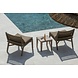 GOMMAIRE Outdoor | Organic Living Easy Chair Fiona | Teak Natural Gray / PE Wicker Antique Weed