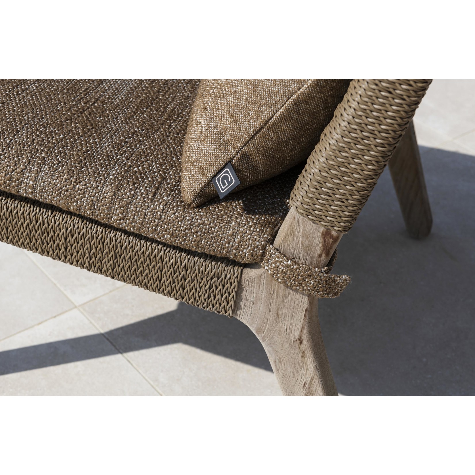Gommaire Easy Chair Fiona | Teak Natural Gray / PE Wicker Antique Weed