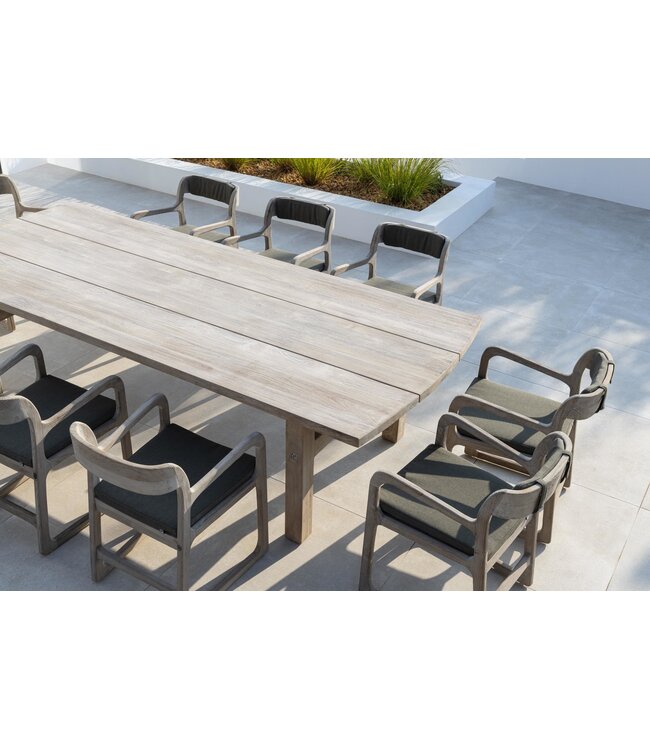 GOMMAIRE Outdoor Meubels | Organic Living Sillón Sally | Teca reciclada gris natural