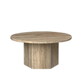 Gubi Epischer Couchtisch rund Ø80 | Warmer taupefarbener Travertin Gubi Epischer Couchtisch rund Ø80 | Warmer taupefarbener Travertin