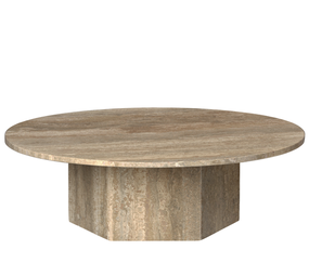 Gubi Epic Coffee Table Round Ø110 | Warm Taupe Travertine Gubi Epic Coffee Table Round Ø110 | Warm Taupe Travertine