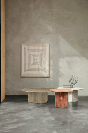 Gubi Table Basse Epic Ronde Ø110 | Travertin taupe chaud