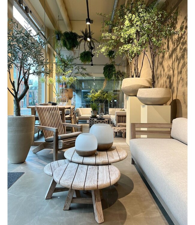 GOMMAIRE Outdoor Meubels | Organic Living Salongbord Anton sett med 3 | Gjenvunnet teak naturgrå