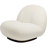 Gubi Pacha Lounge Chair | Fully Upholstered Harp & Black Semi Matt Base, Returning Swivel Gubi Pacha Lounge Chair | Fully Upholstered Harp & Black Semi Matt Base, Returning Swivel