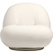 Gubi Poltrona lounge Pacha | Arpa completamente rivestita e base in oro perlato, girevole con ritorno Gubi Poltrona lounge Pacha | Arpa completamente rivestita e base in oro perlato, girevole con ritorno