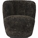 Gubi Chaise longue Stay | Peau de mouton entièrement rembourrée et base noire, petit Gubi Chaise longue Stay | Peau de mouton entièrement rembourrée et base noire, petit