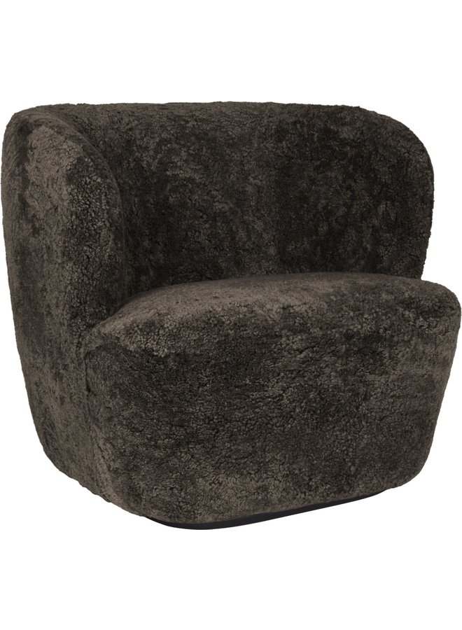 Chaise longue Stay | Peau de mouton entièrement rembourrée et base noire, grand