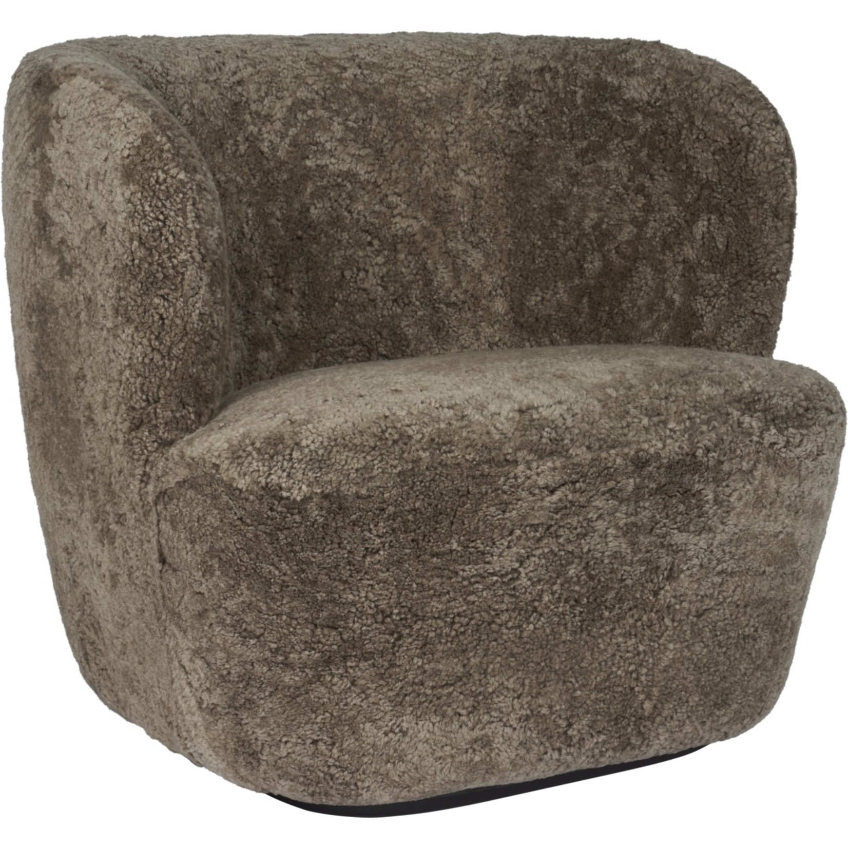 Gubi Chaise longue Stay | Peau de mouton entièrement rembourrée et base noire, grand