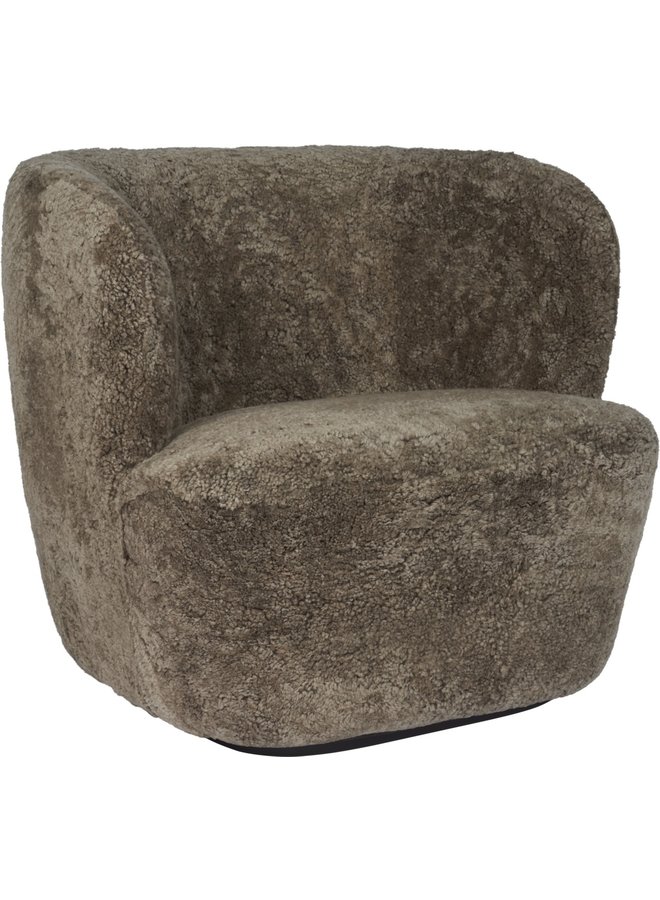 Lounge-Sessel bleiben | Vollständig gepolstertes Schaffell und schwarze Basis, groß