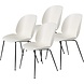 Gubi Beetle Dining Chair | Un-Upholstered Alabaster White & Black Matt Base, Set van 4 Gubi Beetle Dining Chair | Un-Upholstered Alabaster White & Black Matt Base, Set van 4
