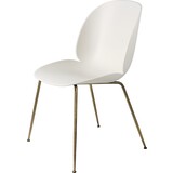 Gubi Beetle Dining Chair | Un-Upholstered Alabaster White & Antique Brass Base Gubi Beetle Dining Chair | Un-Upholstered Alabaster White & Antique Brass Base