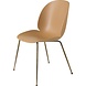 Gubi Beetle Dining Chair | Un-Upholstered Amber Brown & Antique Brass Base Gubi Beetle Dining Chair | Un-Upholstered Amber Brown & Antique Brass Base