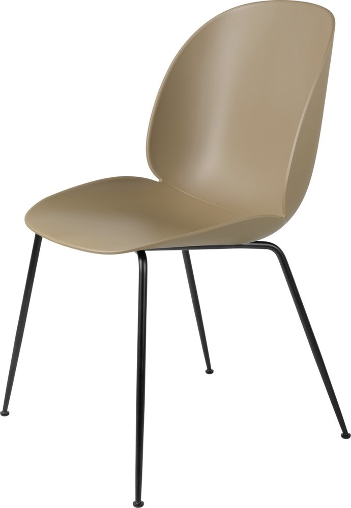 Gubi Beetle Dining Chair | Un-Upholstered Pebble Brown & Black Matt Base Gubi Beetle Dining Chair | Un-Upholstered Pebble Brown & Black Matt Base
