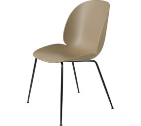 Gubi Beetle Dining Chair | Un-Upholstered Pebble Brown & Black Matt Base Gubi Beetle Dining Chair | Un-Upholstered Pebble Brown & Black Matt Base