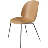 Gubi Silla de comedor escarabajo | Base cromada negra y marrón ámbar sin tapizar Gubi Silla de comedor escarabajo | Base cromada negra y marrón ámbar sin tapizar