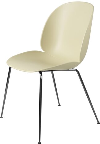Gubi Beetle Dining Chair | Un-Upholstered Pastel Green & Black Chrome Base Gubi Beetle Dining Chair | Un-Upholstered Pastel Green & Black Chrome Base