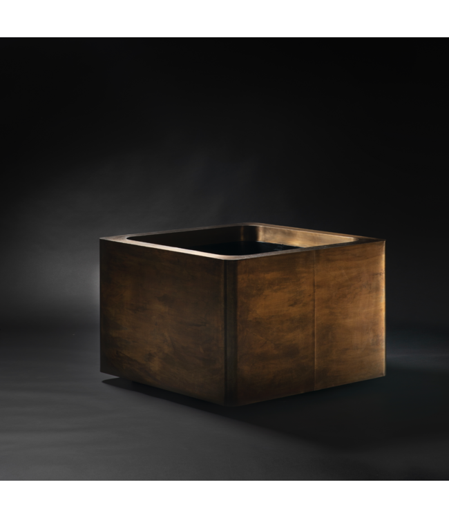 Royal Botania Jardinière cubique en laiton vieilli LVIV 90 cm