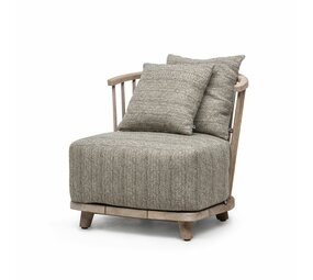 GOMMAIRE Outdoor | Organic Living Lounge Carol 1-Seater | Teak Natural Grey