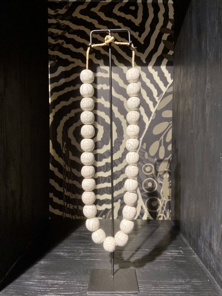Collier Glaze Blanc Craquelé