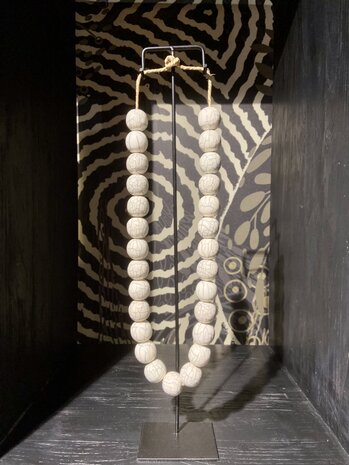 Collier Glaze Blanc Craquelé