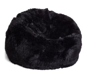 Natures Collection Pouf in pelle di pecora | Lana lunga neozelandese nera 92x93 Natures Collection Pouf in pelle di pecora | Lana lunga neozelandese nera 92x93