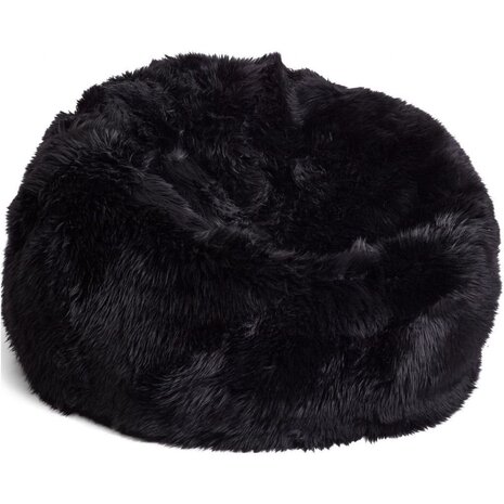 Natures Collection Pouf in pelle di pecora | Lana lunga neozelandese nera 92x93 Natures Collection Pouf in pelle di pecora | Lana lunga neozelandese nera 92x93