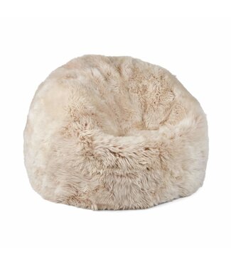 Natures Collection Pouf in pelle di pecora | Lino in lana lunga della Nuova Zelanda 92x93