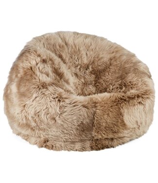 Natures Collection Pouf en peau de mouton | Nouvelle-Zélande Longwool Taupe 92x93