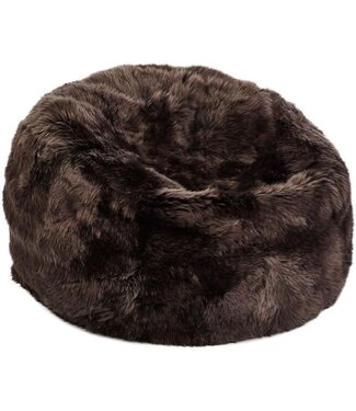 Pouf en peau de mouton | Nouvelle-Zélande Longwool Noyer 92x93