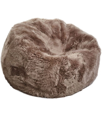 Natures Collection Pouf en peau de mouton | Colombe en laine longue de Nouvelle-Zélande 92x93